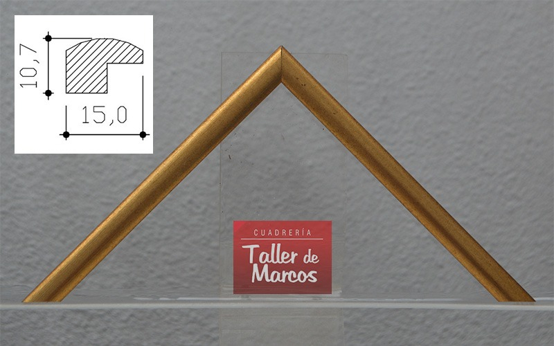 Nº 6 plata patinada – vista frontal y corte